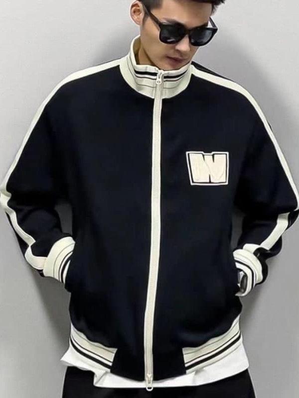 Áo khoác bomber nam Thêu logo W 2 lớp lót gió  Menswear Jacket Đen cao cấp form rộng hoặc ôm theo sở thích mỗi người