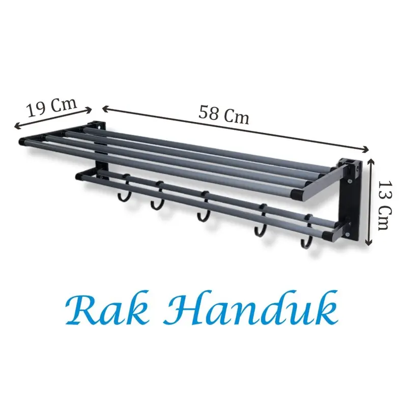 Rak Gantungan Handuk Kamar Mandi Jemuran Handuk Dinding Towel Hanger 1