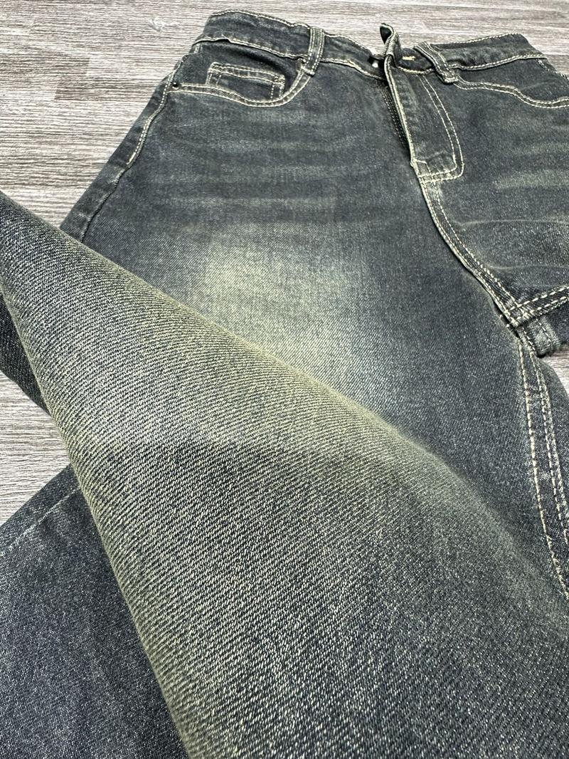 Product Introduction of Quần jeans ống suông màu xanh bụi chất QS01 5