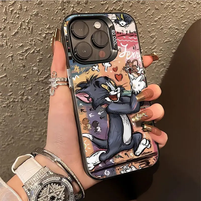 Cat and Mouse Phone Case For iPhone 16 15 14 13 12 11 Plus Pro Max XR X XS 7 8 IMD Shockproof Cover
