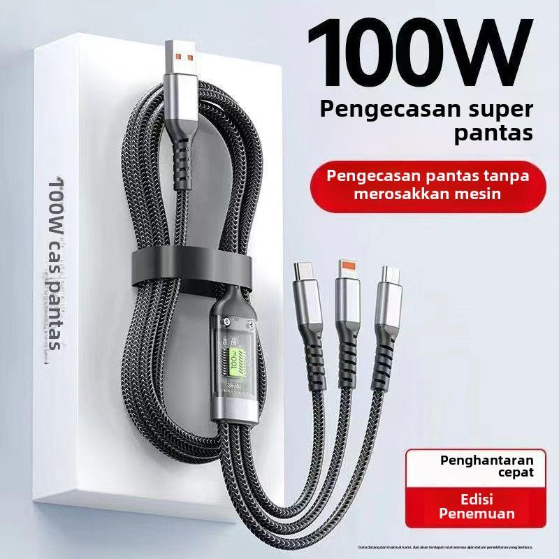 Product Introduction of [COD]Super 100W 3 in 1 Type-C Charging Cable for Huawei Oppo Vivo Charge - Phone 11