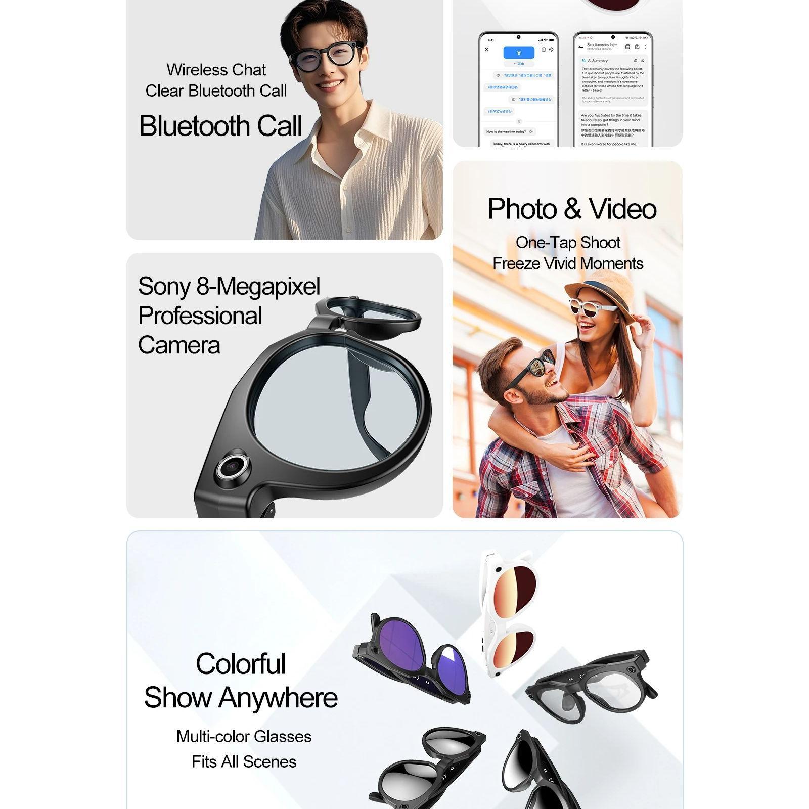 2026 8K AI Smart Glasses With 100MP Camera Chat GPT Touch Sport Sunglasses Bluetooth Call Video Music Player For Men Women - Image 4