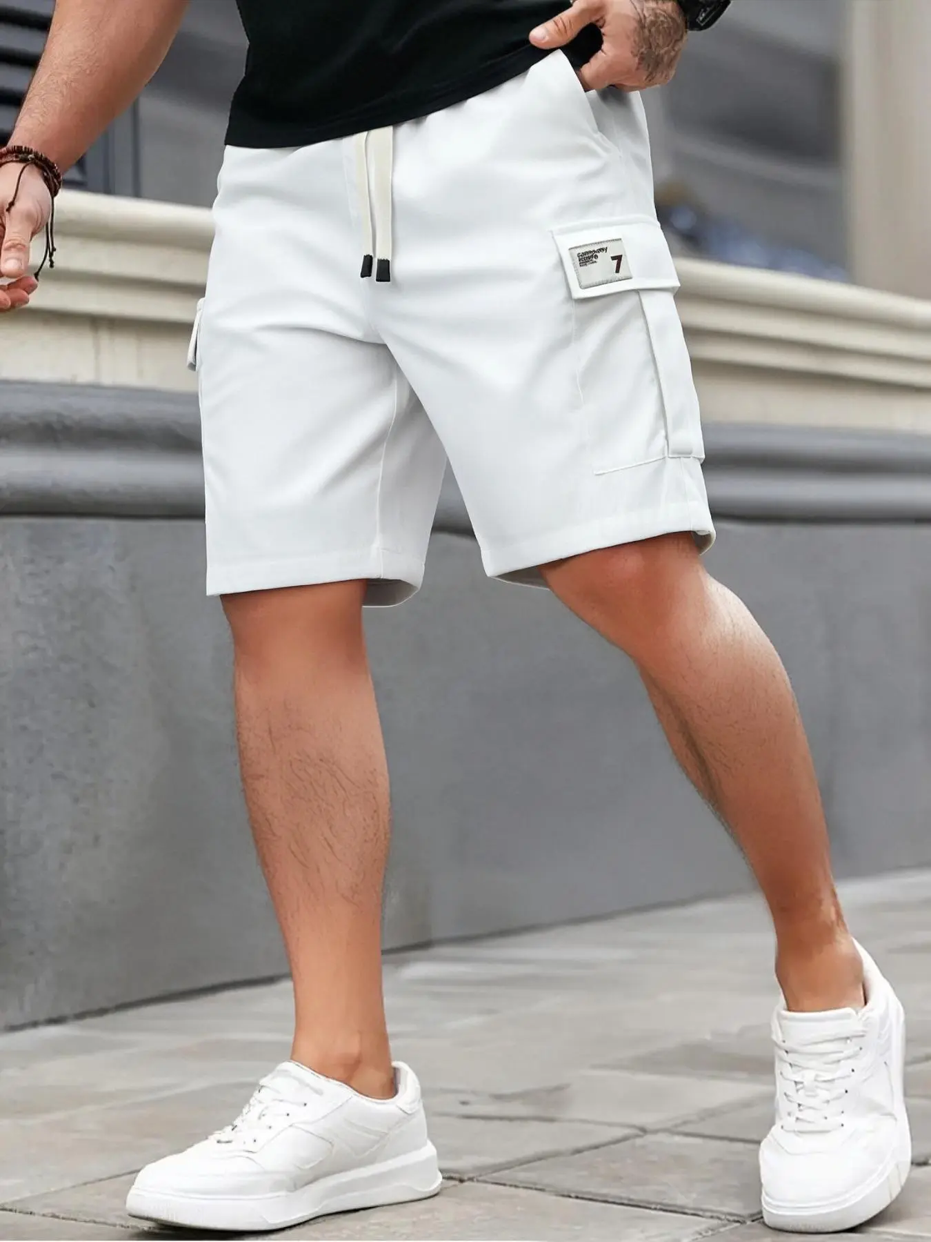 Men's Solid Flap Pocket Cargo Shorts, Regular Fit Casual Fashion Comfy Shorts for Summer, Men's Bottoms for Daily Wear