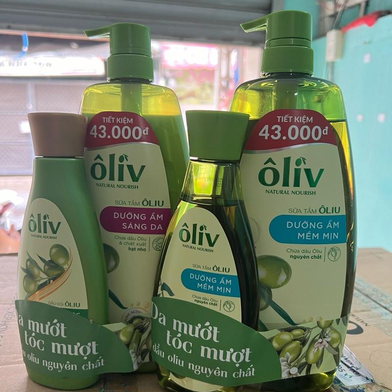 Sữa tắm Oliv Dưỡng Ẩm mềm mịn sáng da 1 lít( tặng kèm chai 250ml)