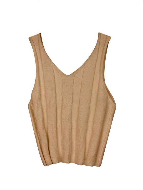 Women's Plain V Neck Sweater Vest, Summer Clothes, Casual Sleeveless Knit Top for Summer, Ladies Clothes for Daily Wear 7