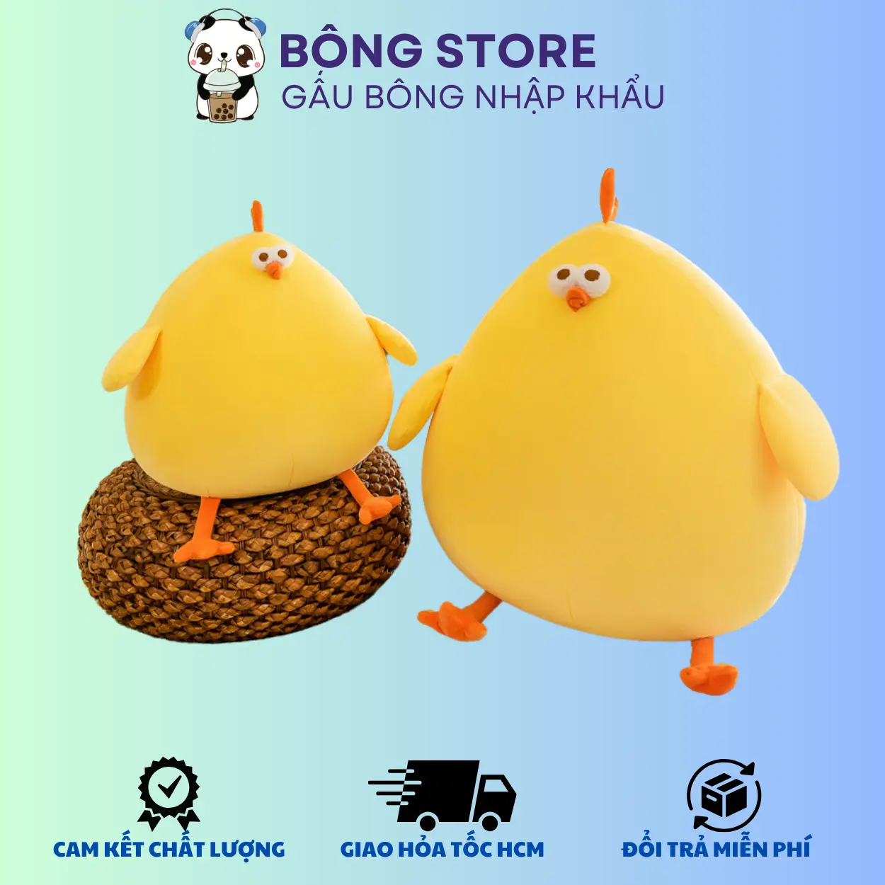 Gấu bông Gà con ú nu cực dễ thương - Gấu bông Gà vàng - Gà ú nu vàng - Thú nhồi bông nhập khẩu - Gấu bông giá rẻ Shop Bông Store - Đồ Chơi Gấu Bông