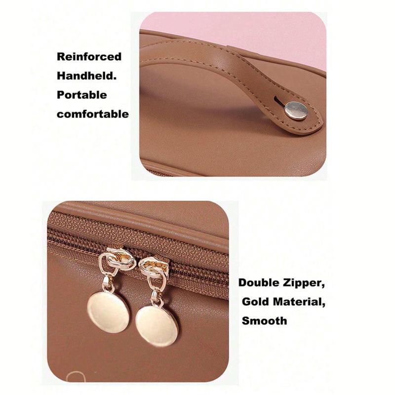 Portable Multi-compartment Cosmetic Bag, Retro Cute Large Capacity Waterproof Storage Bag, Travel Portable Toiletry Bag, Suitable for Storage Of Sundries, Cosmetics and Toiletries 5