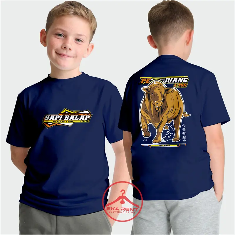 Kaos Anak Umur 1-13 Tahun Peternak Sapi Pejuang 1 Ton Limosin Lengan Pendek 4