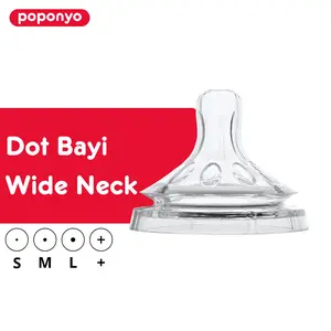 Poponyo Dot Bayi Leher Lebar Empeng Bayi Wide Neck Bahan Silikon 6CM