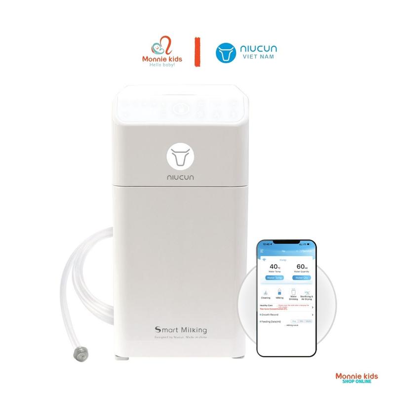  Máy pha sữa tự động cho bé Niucun Pro Đức máy pha sữa tiệt trùng sấy khô tia UV - Monnie Kids 