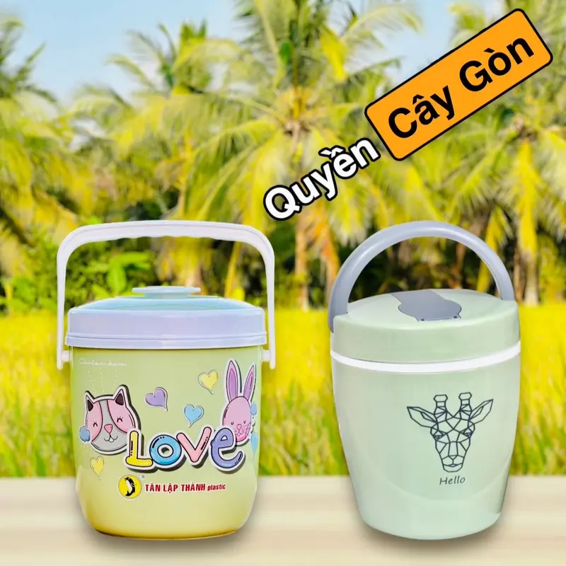 Combo Ca Men Dỡ Cơm 1.5 Lít + Bình Đá Có 4 Màu Sắc Để Lựa Chọn - Giữ Nhiệt Tốt 2