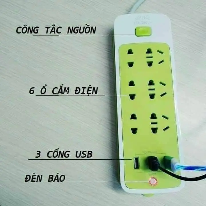 Ổ điện xanh đa năng chống giật 0