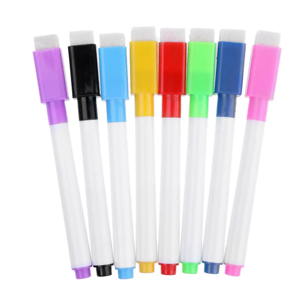 1 Set Magnetic Whiteboard Pen Erasable Marker Office School Supplies 8 Colors