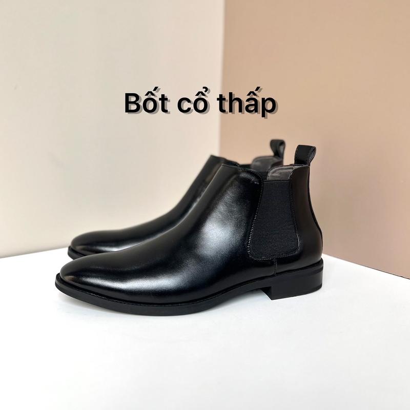 Chelsea Boots cổ lửng, bốt cổ lửng nam đế khâu