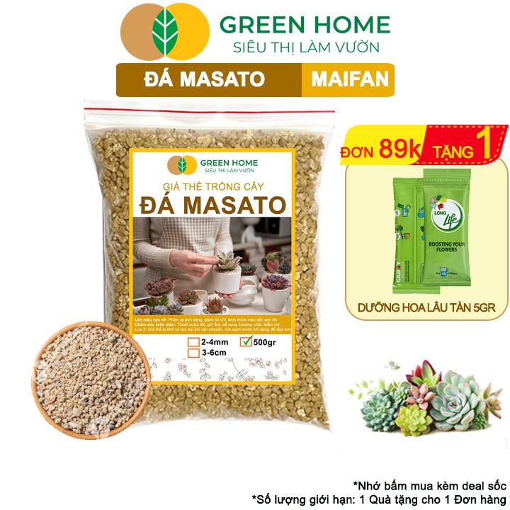 Đá Khoáng Masato Greenhome, Bao 500gr, Loại Cao Cấp, Sạch Bụi, Không Vụn, Rải Mặt, Kích Rễ