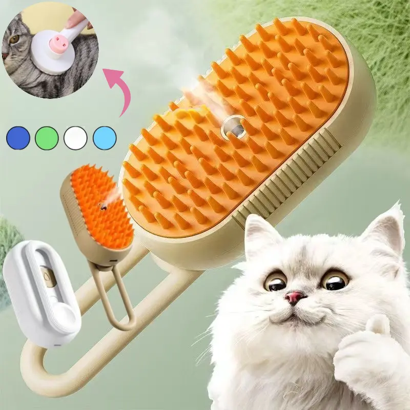 Aimayapet 3 in 1 Pet Spray Massage Comb  One-button Spray Anti-fly Hair Comb  Sisir Pijat Mandi & Mandi Hewan Peliharaan   Bath Brush Hair Removal Comb anjing & kucing anjing & kucing