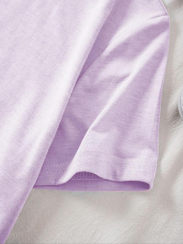 Women's Letter & Car Print Drop Shoulder Crewneck Tee, Summer Clothes Women, Going Out Top, Holiday Outfits, Lady Graphic Short Sleeve T-shirt,  Womenswear 2