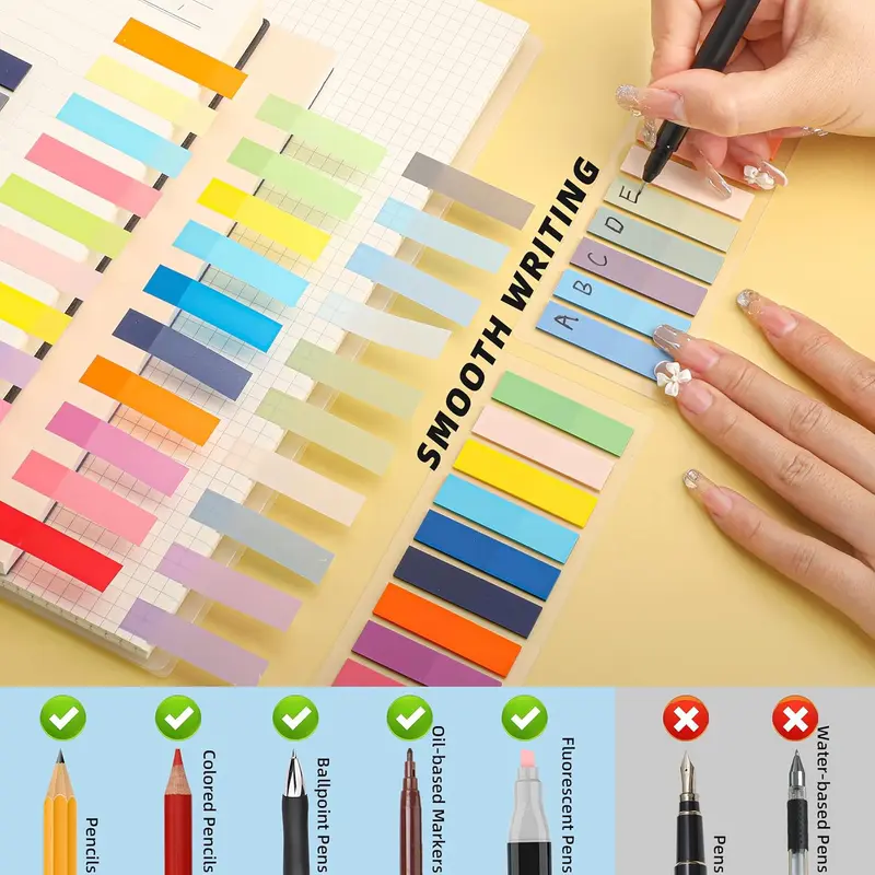 Colorful Index Sticky Note, 100pcs/set Portable Self Adhesive Index Sticky Note, Office Stationery & Supplies for Home School Office, Teenage Girl Gifts, Adhesive Stickers, Sticky Labels 6