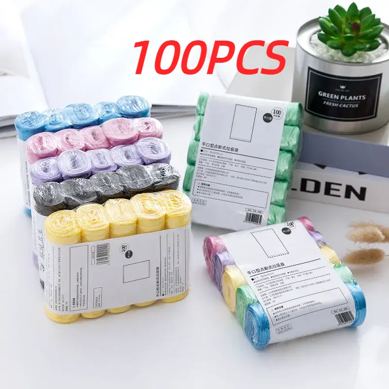 Túi Đựng Rác Riêng Biệt Dùng Một Lần Cho Gia Đình, 100 Cái, Túi Đựng Rác Nhà Bếp Túi Đựng Rác Làm Sạch Túi Nhựa, 5 Cuộn