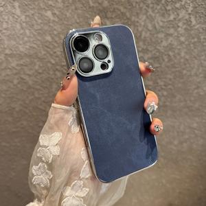 Màng Bảo Vệ Ống Kính Tương Thích Với Denim, Mạ Điện, Tương Thích Với iPhone 16 Pro Max, Che Phủ Toàn Bộ, Thích Hợp Cho Nam Và Nữ, Thích Hợp Cho Các Cặp Đôi, T2A10-64, Hàng Mới Về