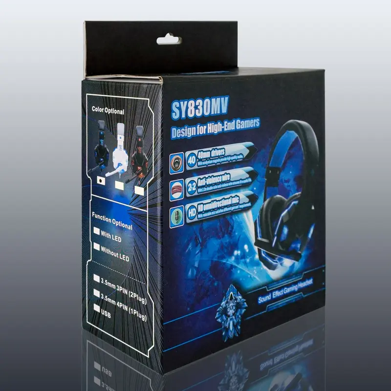 Headset Gaming LED + Microphone / Headphone Gamers For Computer , Laptop dan Handphone / Headphone SY830 / Headset Game Earphones Headphones Earphone  Bass 8