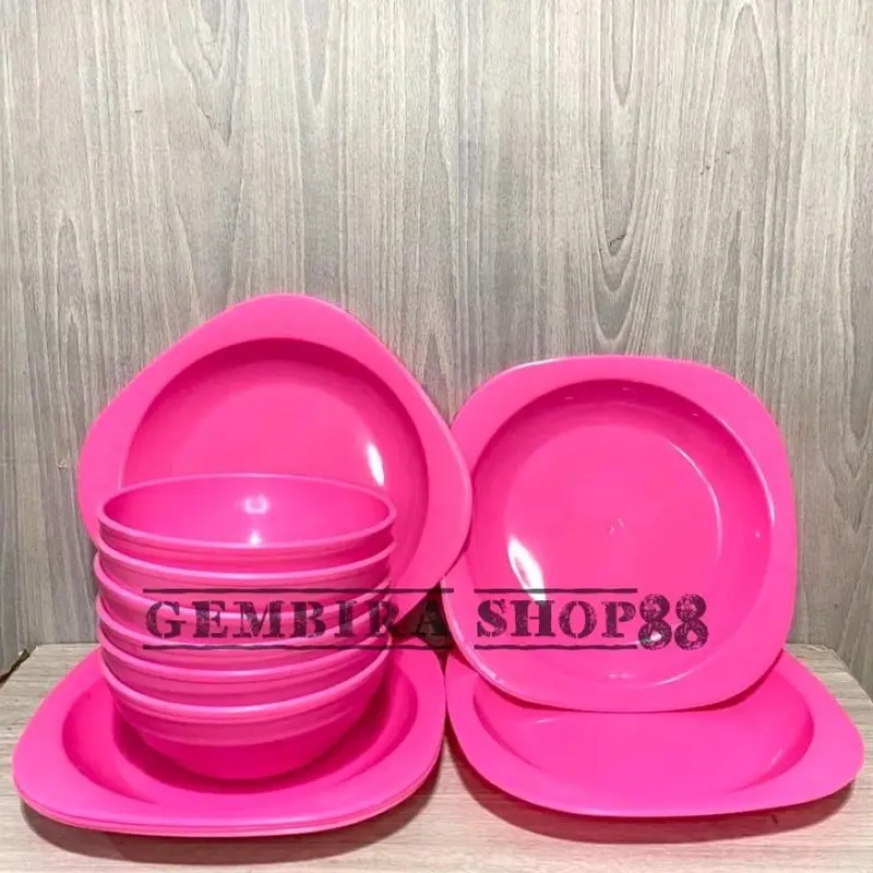COD SET PIRING DAN MANGKOK PLASTIK 12 PCS 2