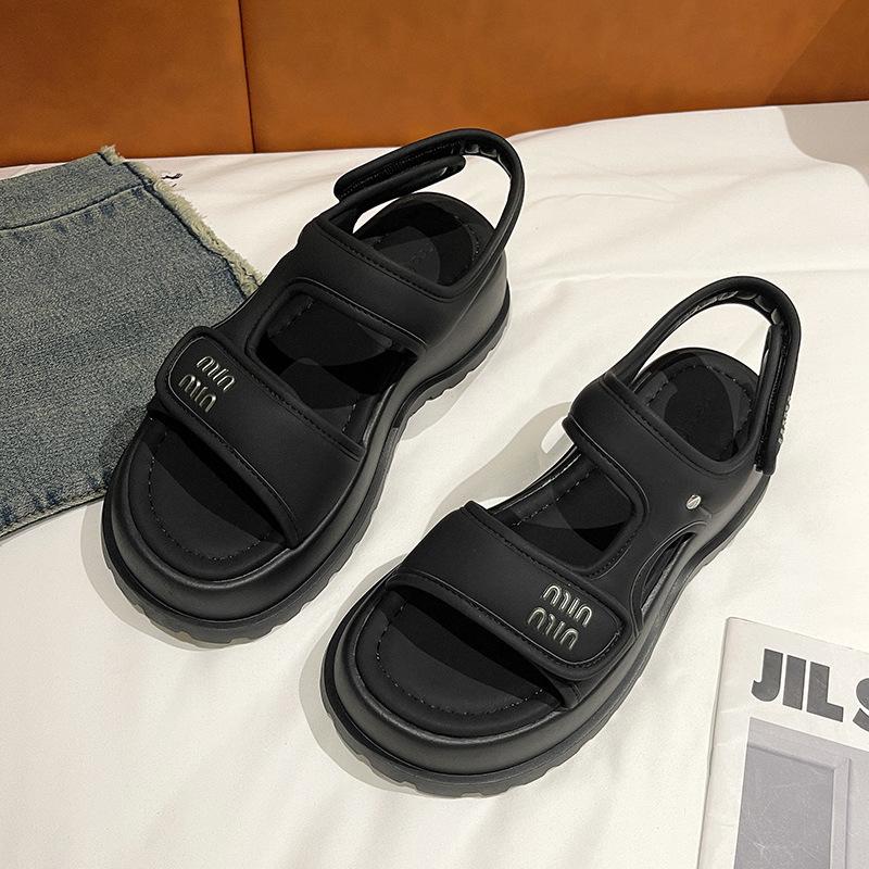 Dép Sandal Nữ Đế Cao 5cm, Dép Quai Hậu Nữ Miu Đi Êm, Mềm, Tôn Dáng Full Box 1