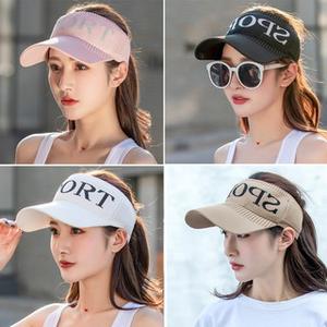 หมวกกีฬา visor สไตล์เกาหลี ผ้ายึดขนาด 10 cm สีขาว