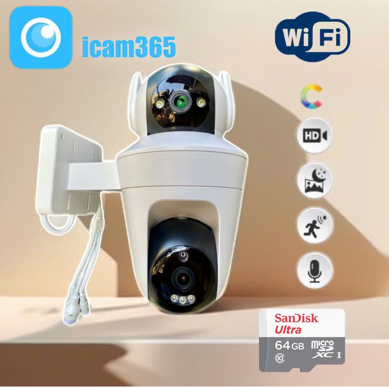   TẶNG BÁO ĐỘNG  Camera Wifi ICAM365 Ngoài Trời 10MP Cả 2 Ống Kính Xoay Được 355-360 Theo Dõi Chuyển Động Chuẩn-HÌNH SIÊU NÉT CÓ MÀU ĐÊM BẢO HÀNH 12 THÁNG 