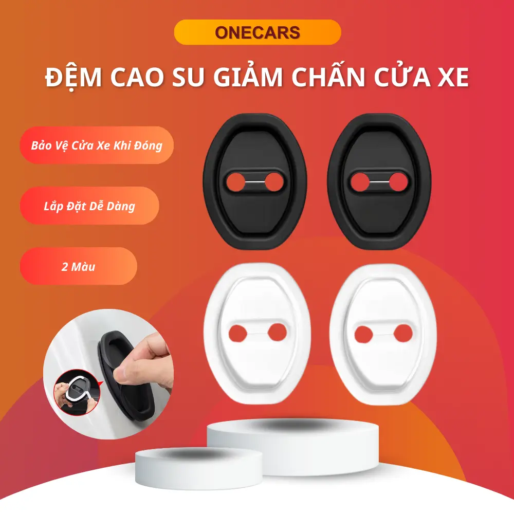 Đệm Silicone Giảm Chấn Chống Va Chạm Gắn Cửa Xe Ô Tô, Chống Han Rỉ Hiệu Quả