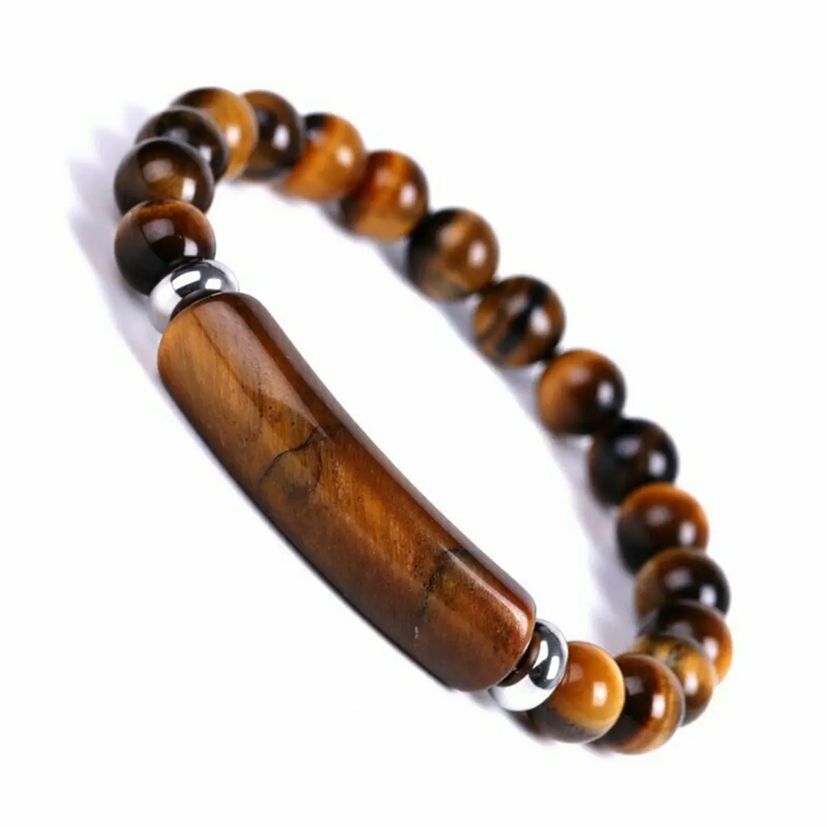 Gelang Batu Alam Tiger Eye Elastis cocok Untuk Wanita dan Pria
