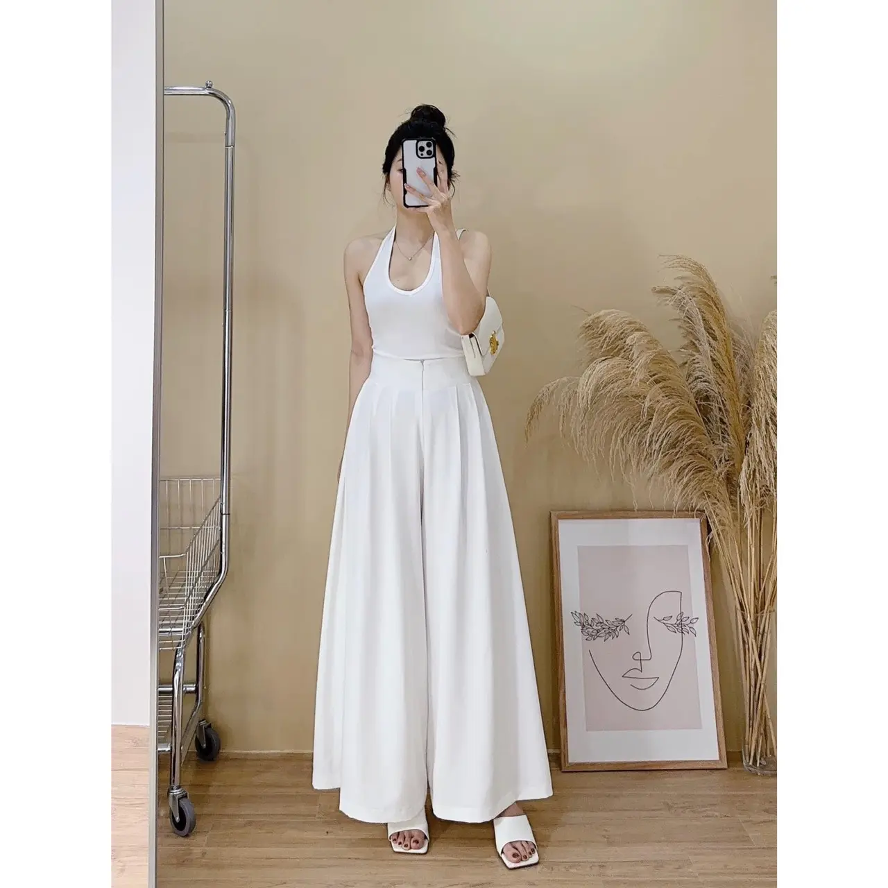Quần ống rộng, quần váy 3 màu chất rubi cạp cao dáng dài rủ nhẹ nhàng phong cách snag trpjng thanh lịch dễ phối , tôn dáng , che khuyết điểm , hàng fullsize