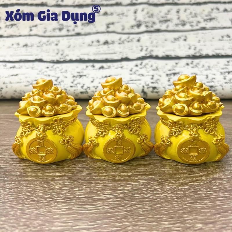 [ Tặng gạo vàng] Combo 3 Hũ Đựng Muối Gạo Tài Lộc , Túi Thần Tài May Mắn Trang Trí Ban Thờ, phong thuỷ trong nhà Phòng Trang Trí Nhà Decor Decor Phòng men sứ cao cấp thành công