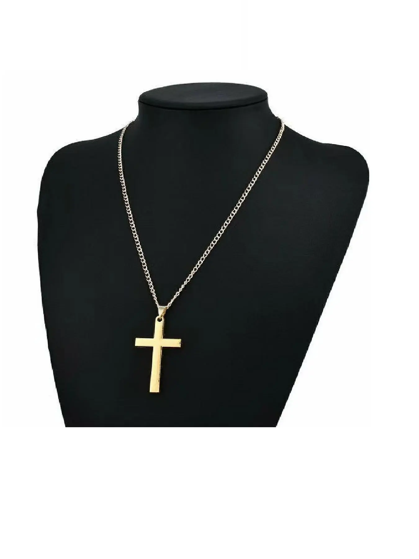 Simple Cross Pendant Long Chain Charm Necklace, Stainless Steel Jewelry for Men & Women, Elegant All-match Fashion Accessories for Daily Wear