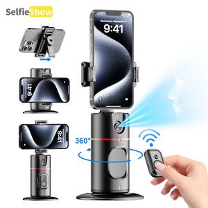 スマートフォンジンバルスタビライザー、リモートコントロール付き360°回転可能なスマートフォンライブブロードキャストブラケット、スマートフォン撮影用の充電式調整可能なスマートフォンデスクトップスタンド、スマートフォン写真アクセサリー