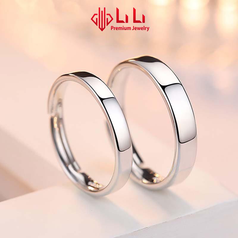 Nhẫn bạc cặp đôi LiLi S925 cao cấp trơn nhẵn Ethelbert LILI_513313