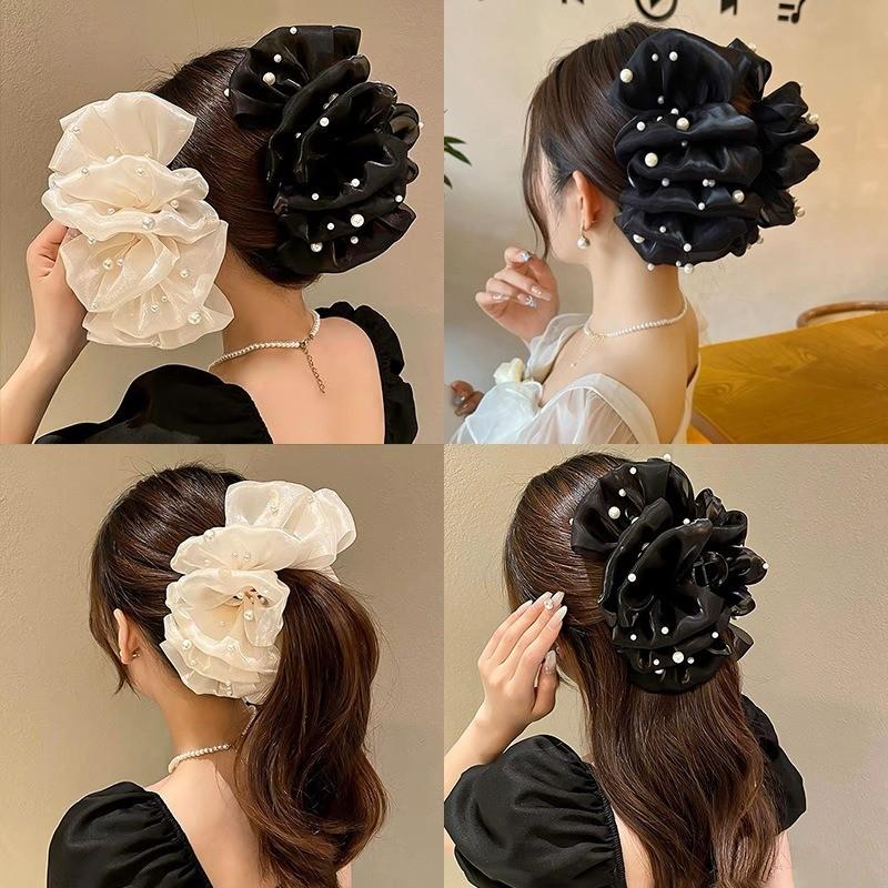Kẹp Tóc, Cỡ Lớn, Màu Đen, Phong Cách Hàn Quốc, Thiết Kế Đơn Giản, Thời Trang Mùa Hè, Dành Cho Nữ 6
