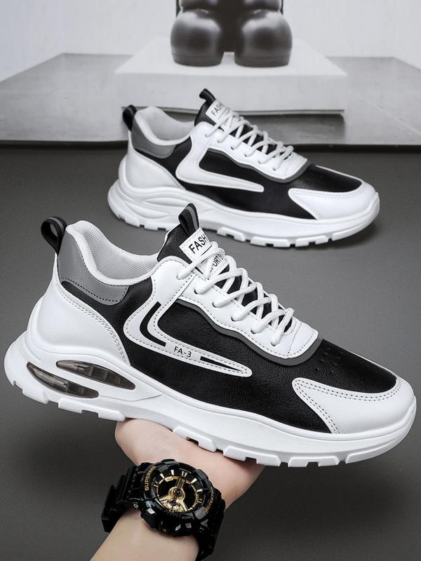 Men's Fashion Letter Label Design Low Top Sneakers, Casual Athletic Lightweight Breathable Comfortable Running Sports Shoes, Trainers Perfect for Outdoor Sports 1