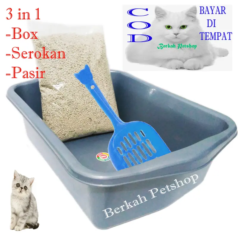 3 in 1 Box serokan pasir untuk pup kucing 0