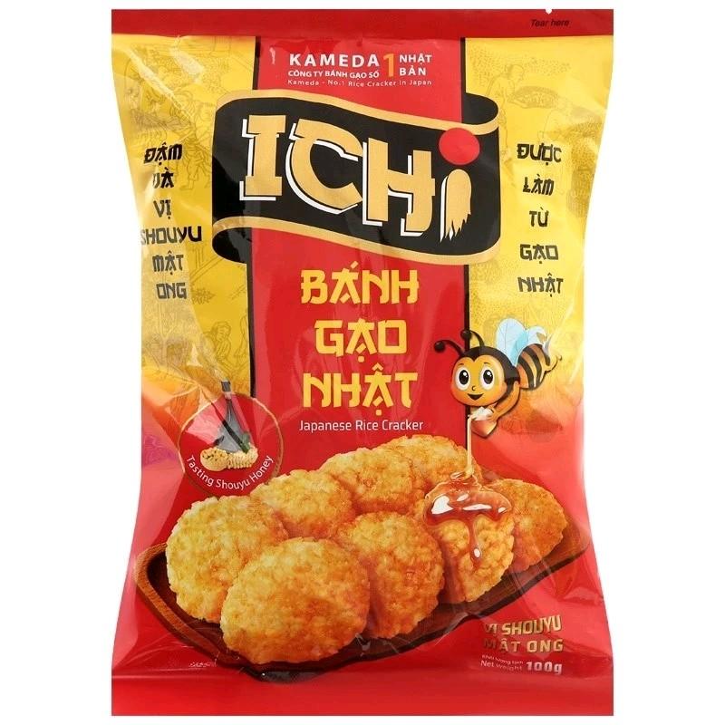Bánh Gạo Nhật Ichi Vị Mật Ong - Bánh Gạo Ichi Shouyu Mật Ong Gói 100g banh keo