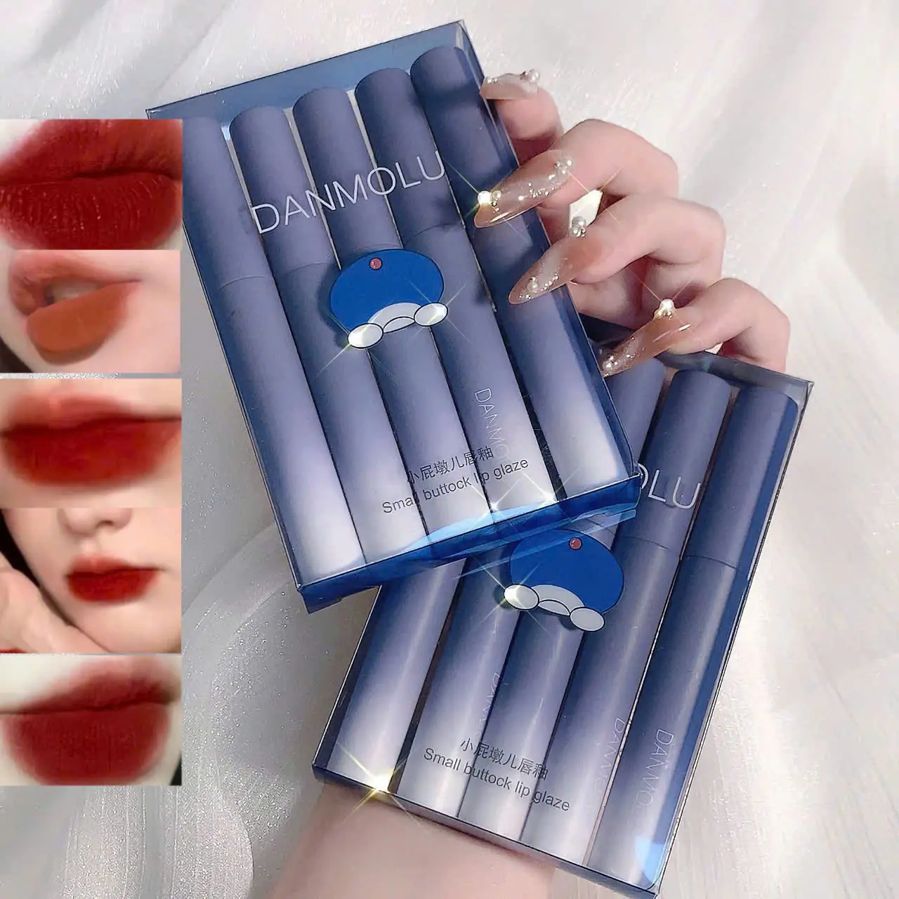 [HCM]Set 5 Cây Son Kem DANMOLU Siêu Mềm Mịn Môi Hàng Nội Địa Trung