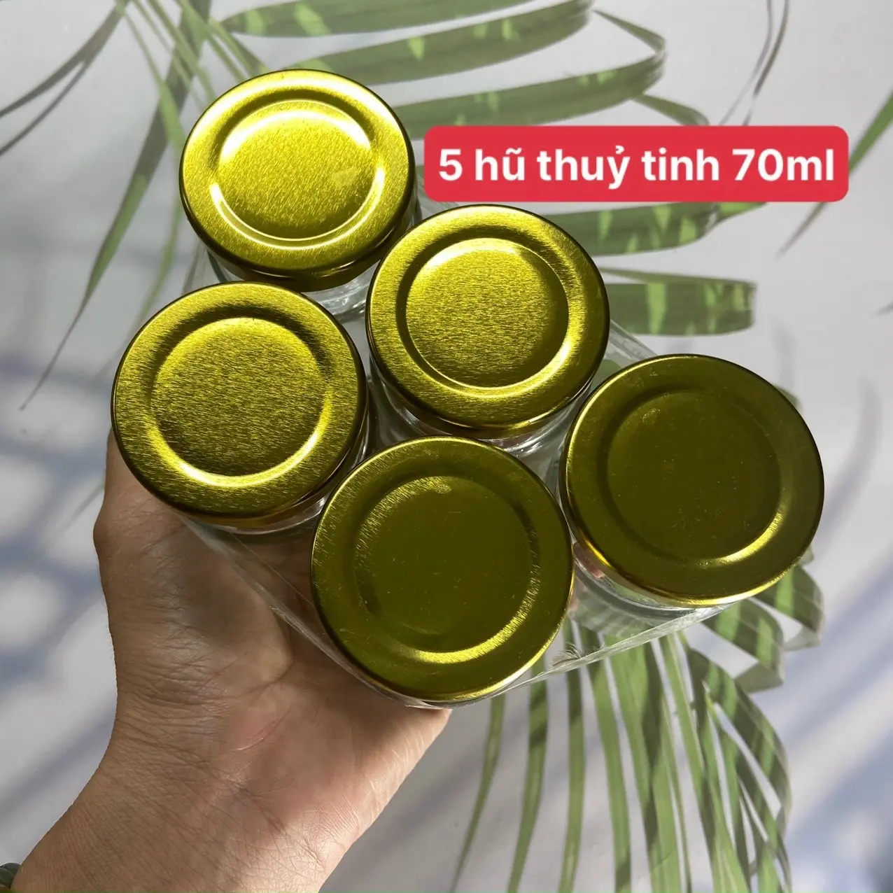 5 Hũ Thuỷ Tinh 70ml dùng chưng yến Đựng Gia Vị Đựng Đồ Ăn Đựng Thực Phẩm