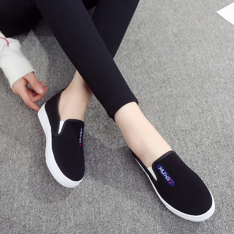 Giày Lười Đế Bằng, Giày Vải Nữ, Phong Cách Hàn Quốc Thường Ngày Giày Cao Gót Lofter, Thích Hợp Cho Mùa Lò Xo Và Mùa Thu, Giày Vải Bố Cho Học Sinh 0