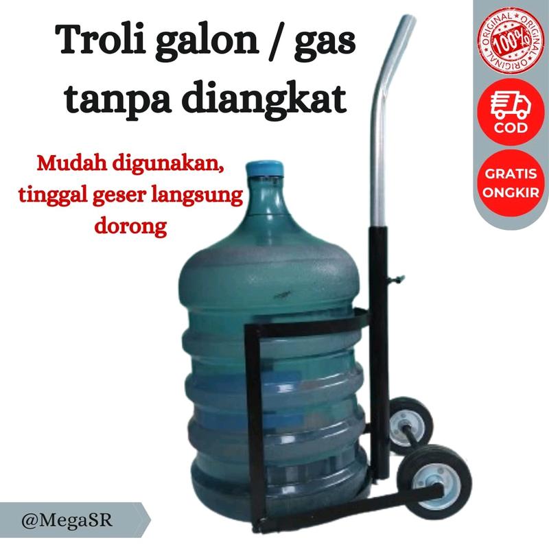 TANPA D ANGKAT TROLI GALON PRAKTIS/TROLI GALON BESI TIANG GESER mudah d gunakan/RODA TROLI GALON 1