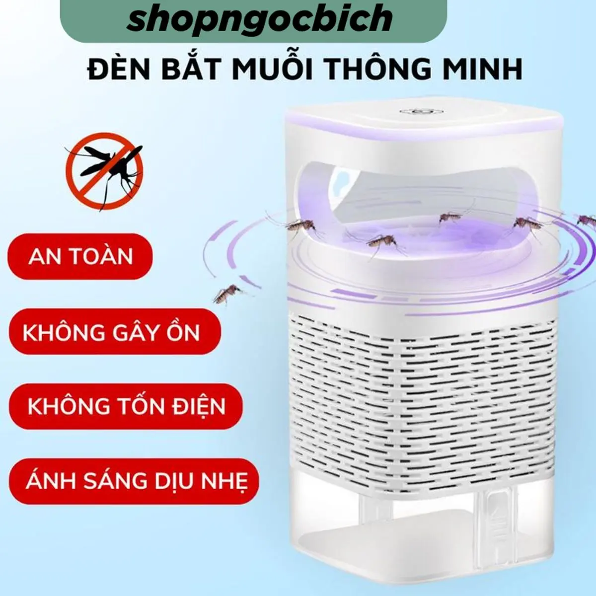 Đèn Bắt Muỗi Tia UV Cao Cấp, Máy Bắt Muỗi Diệt Côn trùnġ Thông Minh Có Quạt Hút Cổng USB chính hãnġ Amalife - Mã BM01