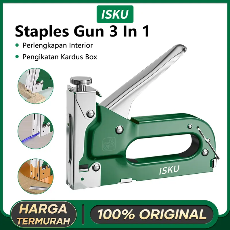 ISKU Staples Tembak 3 In 1 Tacker Stapler Staples Perekat Powerfull Staples Tembak Stationery 0