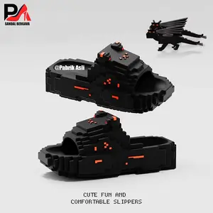 2.2 Sandal Anak Unisex Lucu Empuk Anti Slip Minecraft-MC Anak Laki-Laki Perempuan Empuk/Ringan
