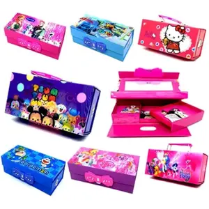 tempat/kotak/tepak pensil sandi/kode susun 3 hologram motif cewek Stationery