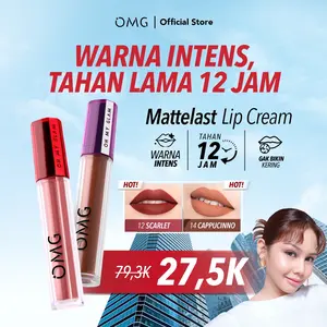 OMG OH MY GLAM Mattelast Lip Cream 2.9 g - Lip Cream Matte Dengan Warna Intense, Tahan Lama & Ringan