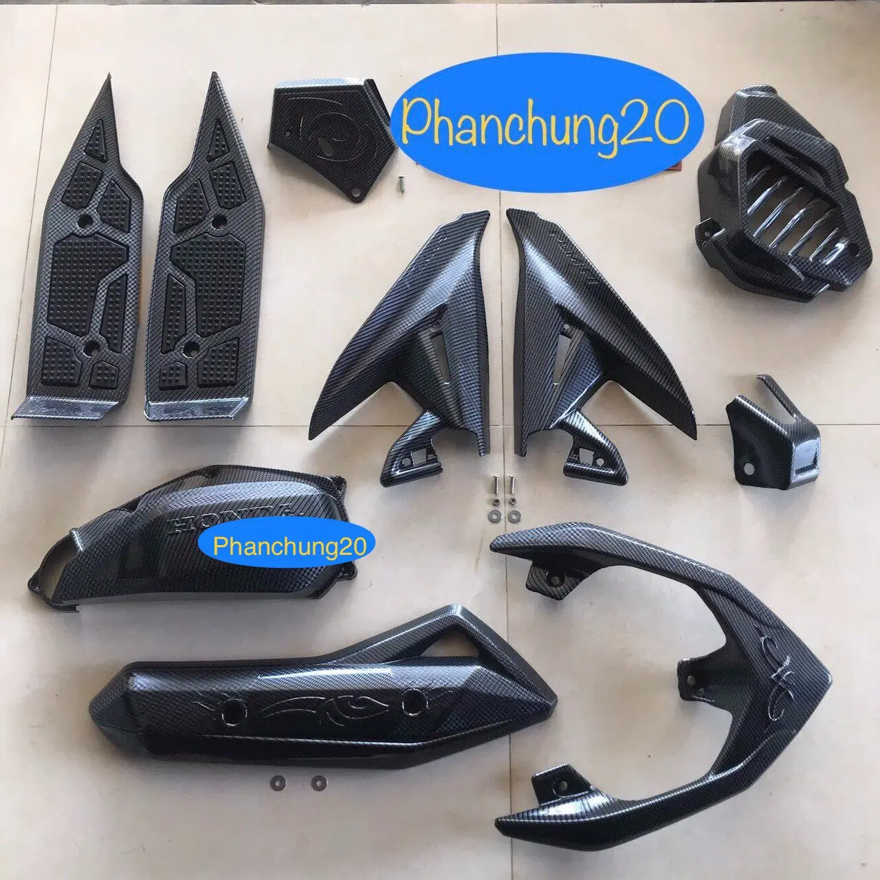 AB 2013 2014 2015 BỘ ỐP PHỤ KIỆN TRANG TRÍ DÙNG CHO ĐỜI XE AIR BLADE CACBON